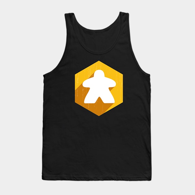 Hexagon Meeple Yellow Tank Top by east coast meeple